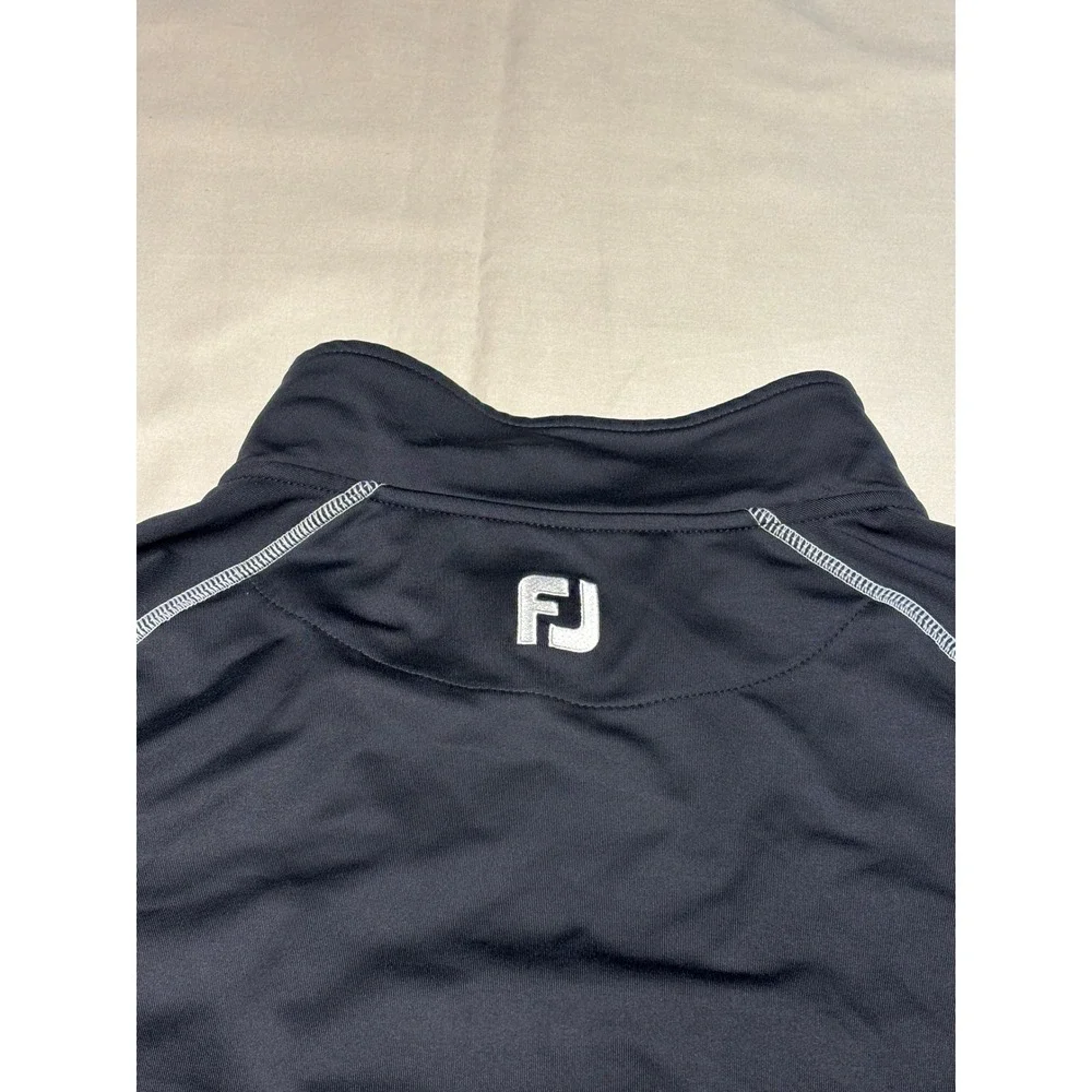 FootJoy Mens XL Black Quarter Zip Pullover Performance‎ Golf Shirt 1924 Logo